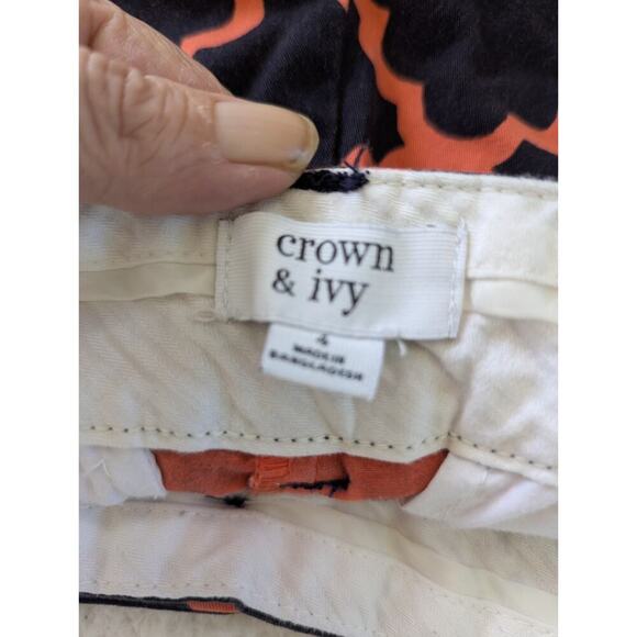 Crown & Ivy Womens Orange &‎ Black Shorts Size 4 - Picture 8 of 9